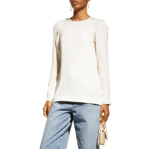 TOTEME Slouched Shoulder Top Size 34 US XS Off White Minimalist Capsule Wardrobe